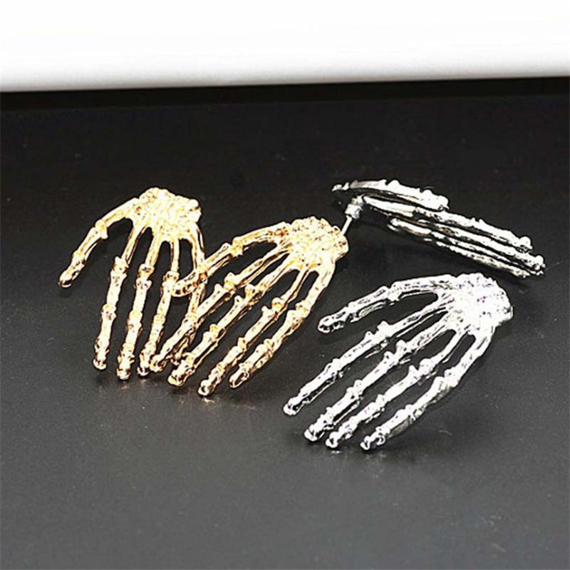 Personalized Punk Style Skull Ghost Hand Earrings - chicyea