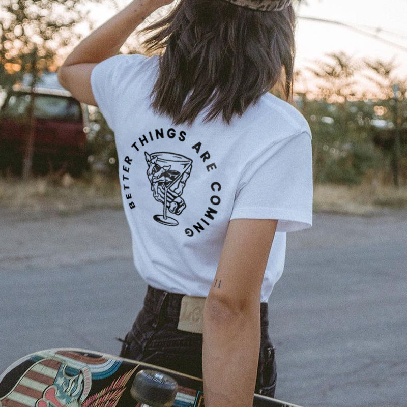 Minnieskull Designer Wine Printed T-Shirt - chicyea