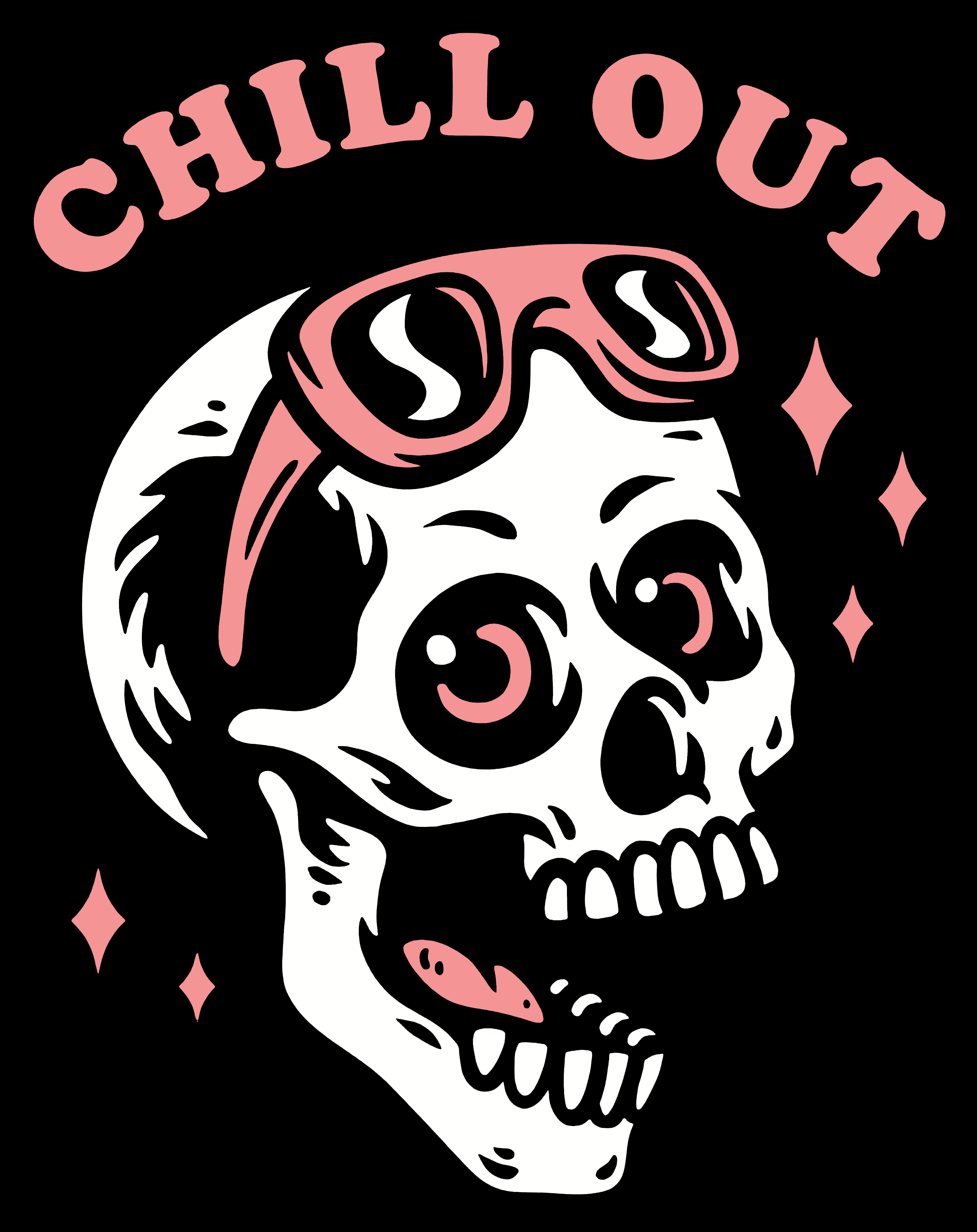 Minnieskull Chill Out Skull Printed Designer T-Shirt - chicyea