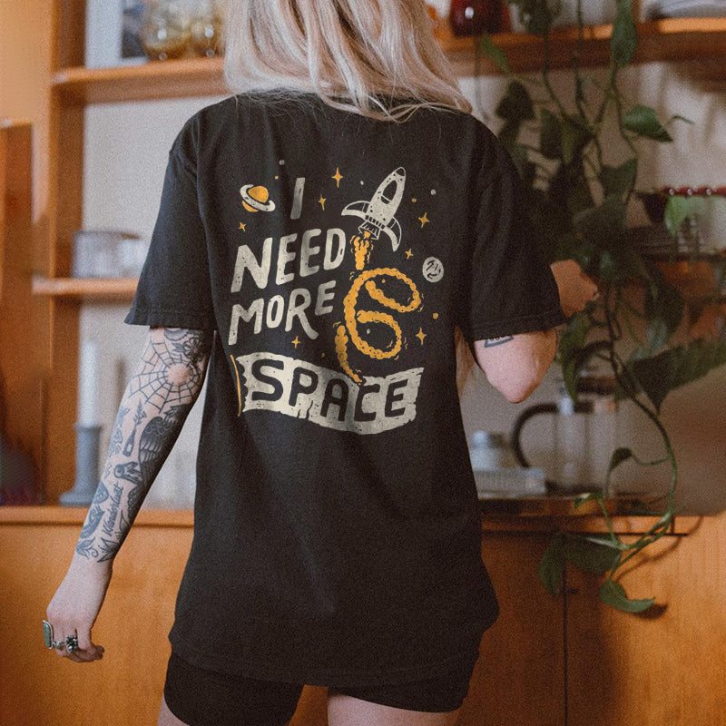 Minnieskull Need More Space Printed T-Shirt - chicyea