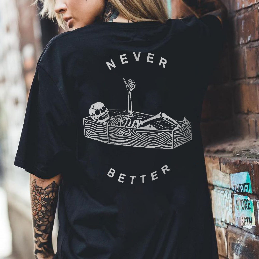 Minnieskull Never Better Printed Plus T-Shirt - chicyea