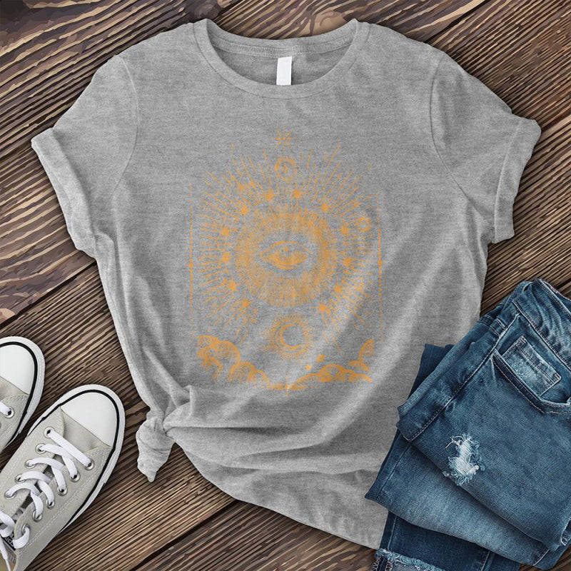 Neojana Creative Eye Sun Moon Printed Ladies Graphic Tees - chicyea