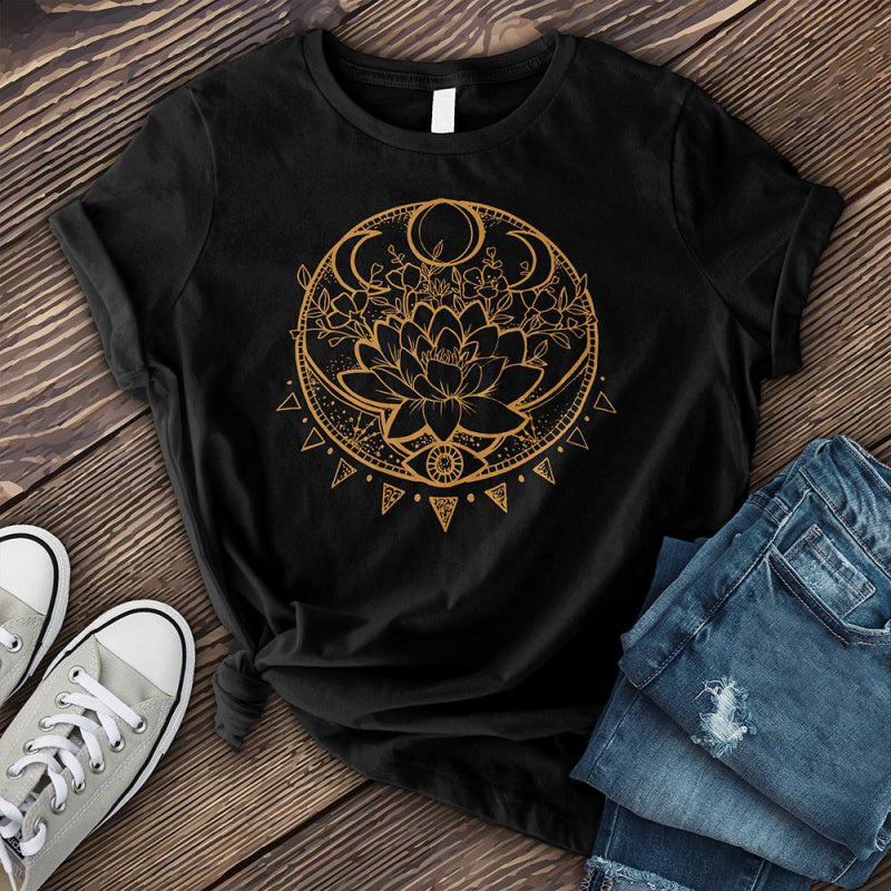 Neojana Cozy Lotus Moon Printed Graphic Tees - chicyea