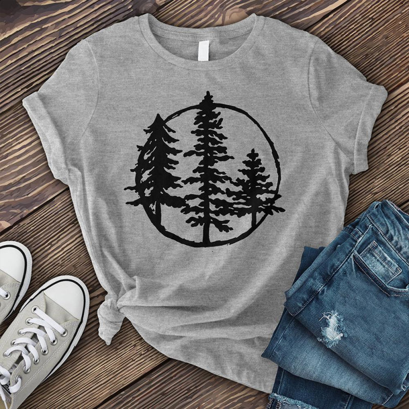 Neojana Casual Tree Moon Printed Graphic Tees - chicyea