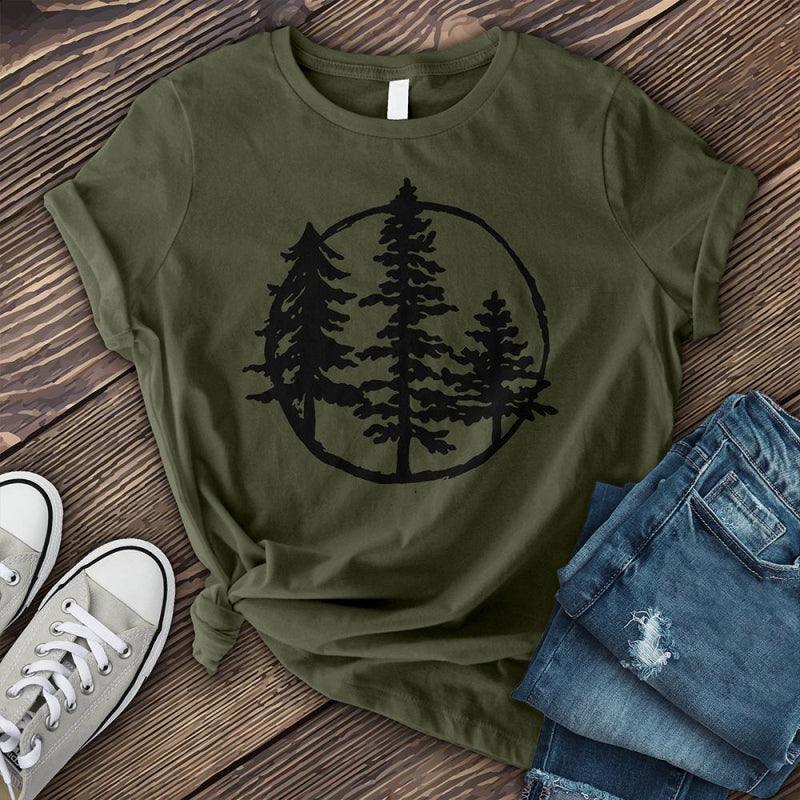 Neojana Casual Tree Moon Printed Graphic Tees - chicyea