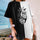 Minnieskull Cool Heart Print Black White Tshirt - chicyea