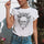 Minnieskull Classic Skull Print Women White T-Shirt - chicyea
