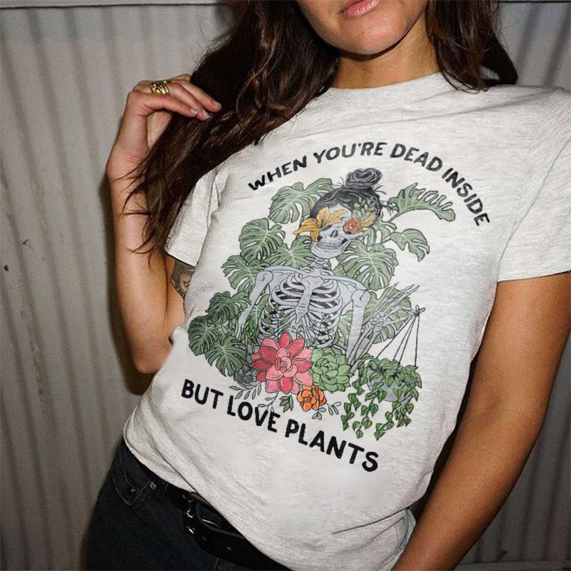 Minnieskull When You'Re Dead Skull Print T-Shirt - chicyea