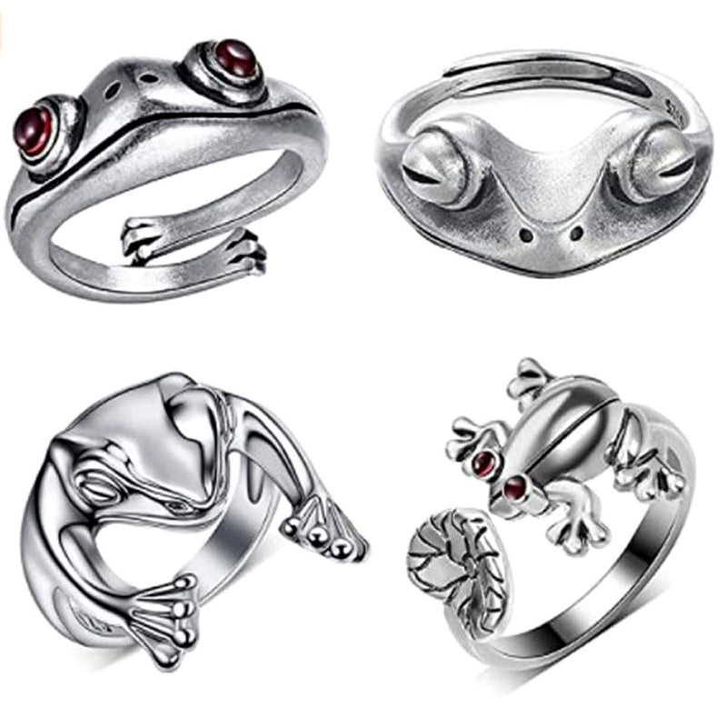 Minnieskull Punk Snake Animal Skull Open Ring Set - chicyea