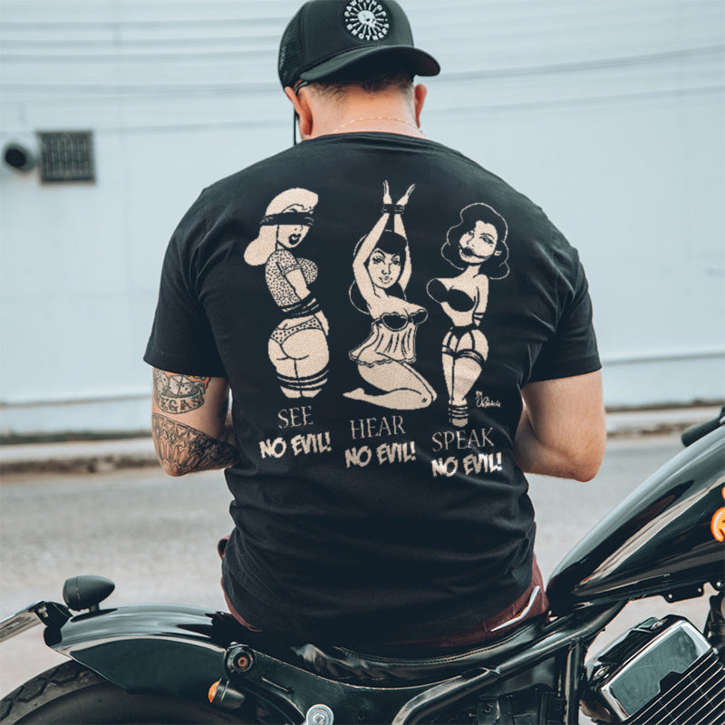 Uprandy Speak No Evil Graphic Men T-Shirt - chicyea