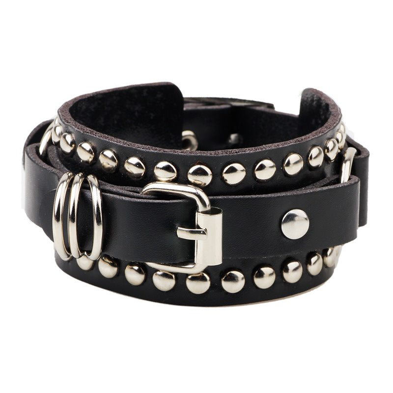 Minnieskull Fashion Punk Rivet Cool Bracelet - chicyea