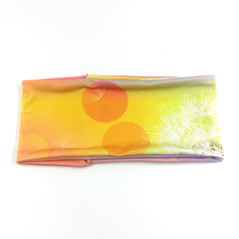 Dandelion With Tie Dyed Gradient Sports Headband - chicyea