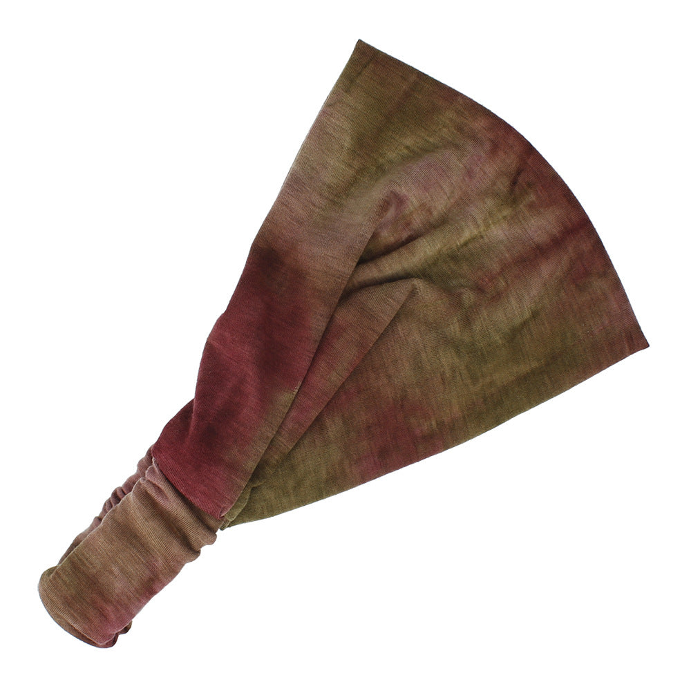 Tie Dye Sweat Absorbing Sports Hairband - chicyea