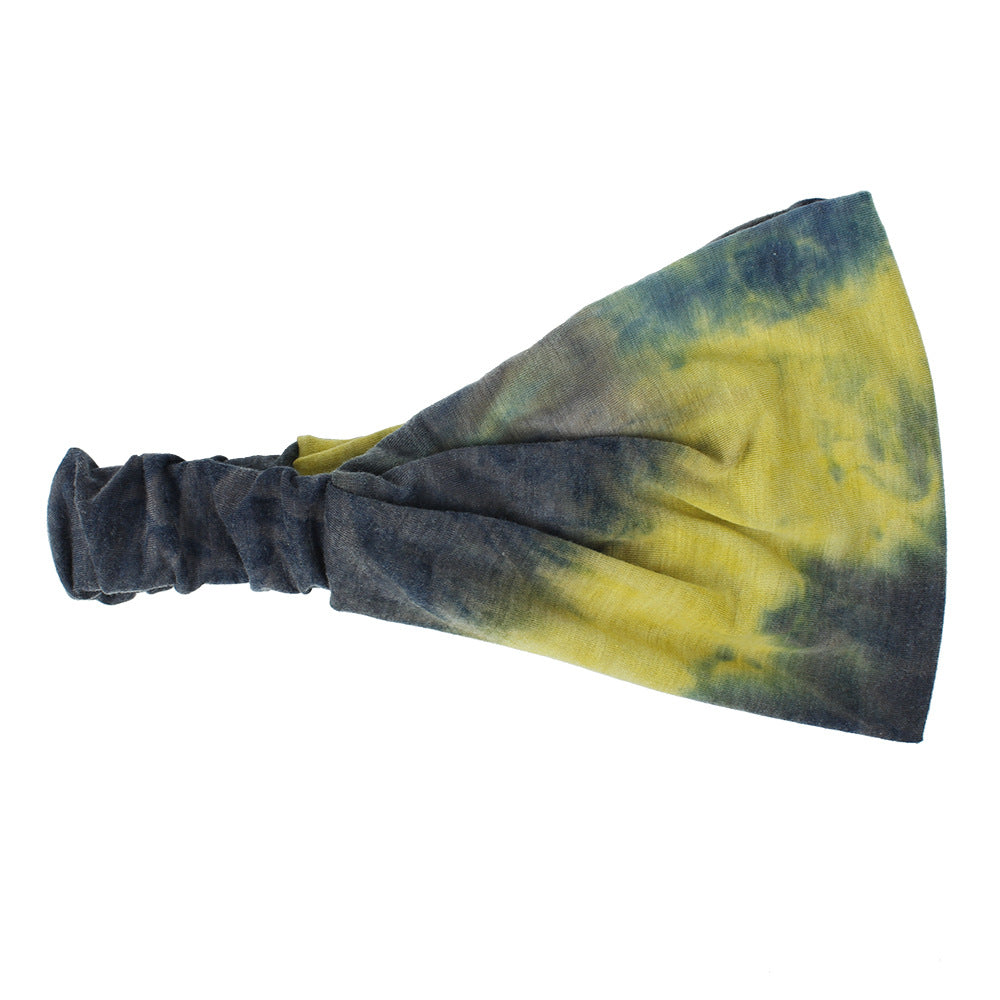 Tie Dye Sweat Absorbing Sports Hairband - chicyea