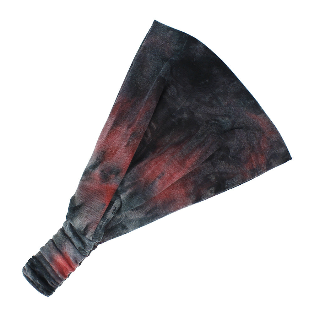 Tie Dye Sweat Absorbing Sports Hairband - chicyea
