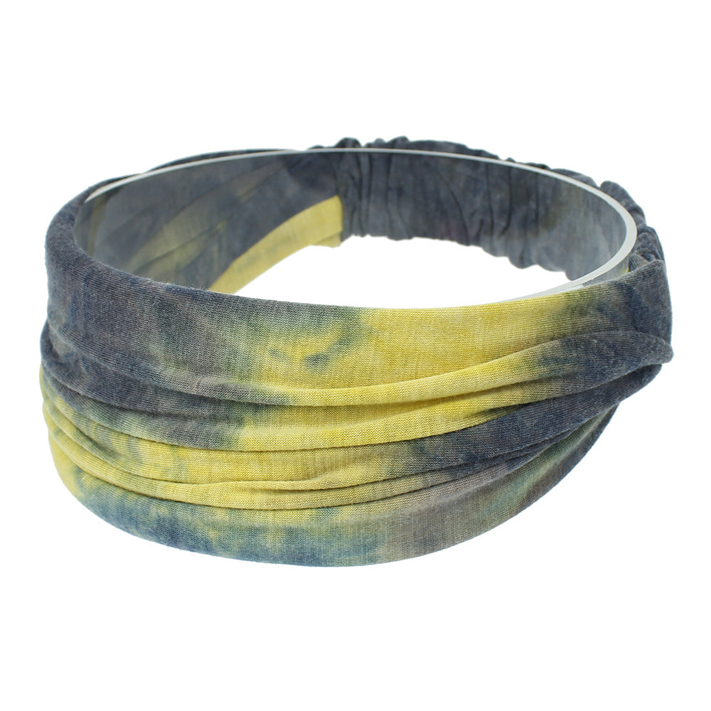 Tie Dye Sweat Absorbing Sports Hairband - chicyea