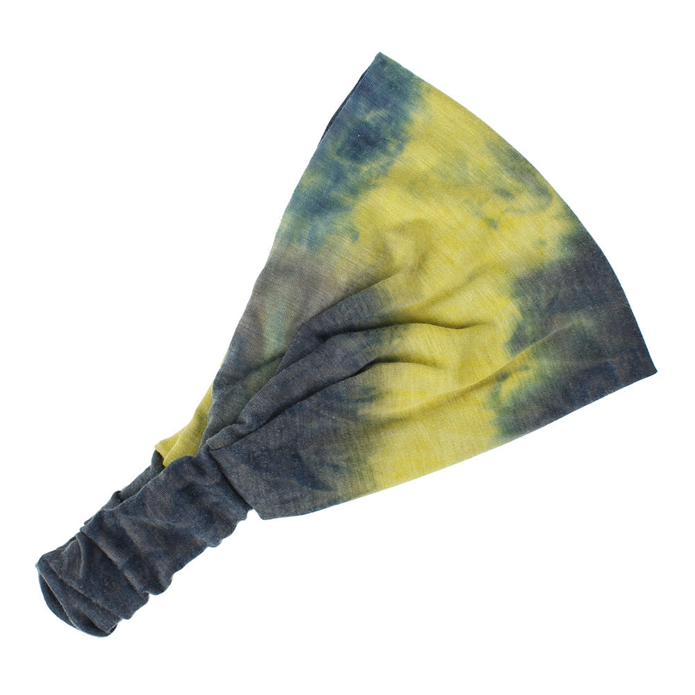 Tie Dye Sweat Absorbing Sports Hairband - chicyea