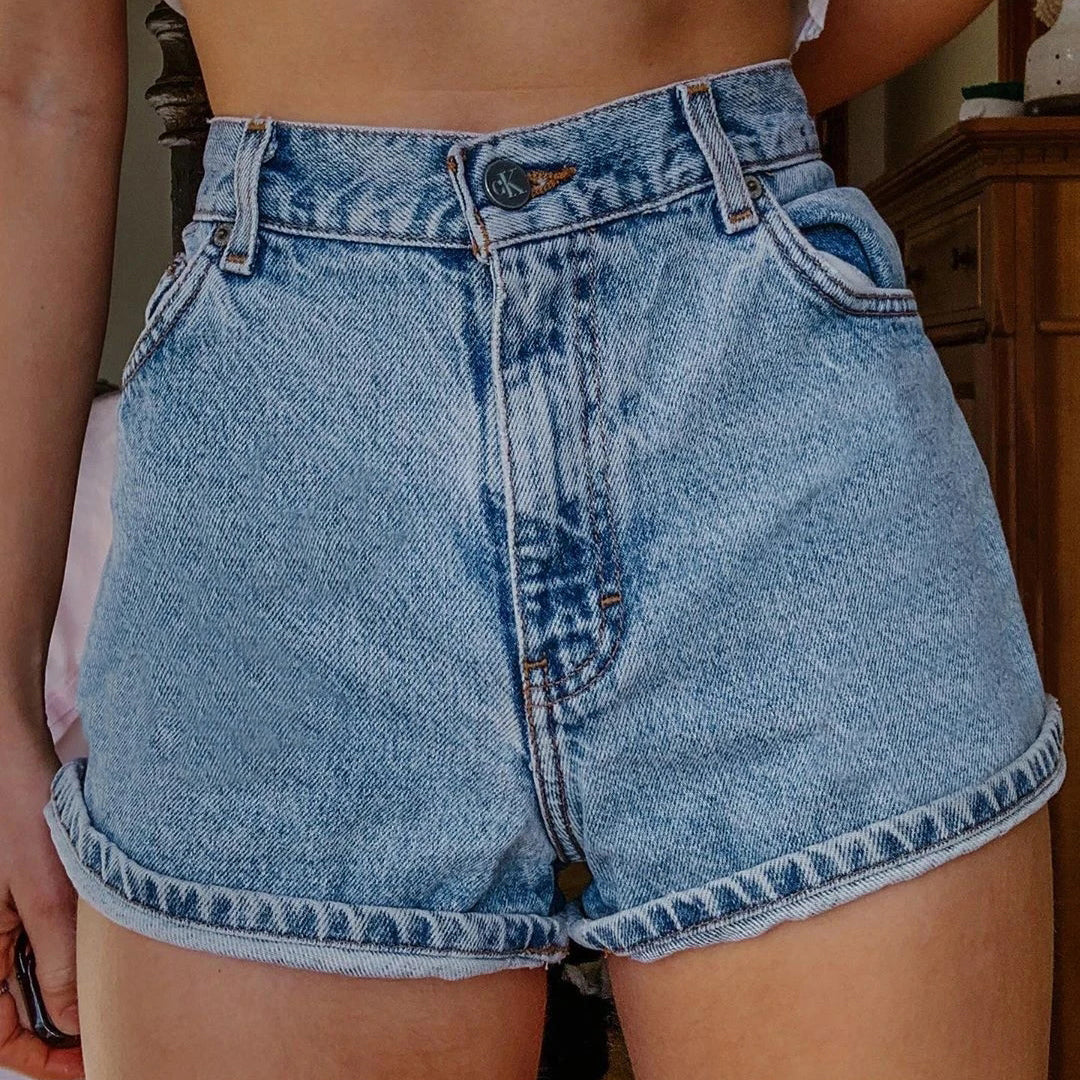 Fashionable Sun Graphic Women' Summer Denim Shorts - chicyea