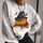 Minnieskull Pumpkin Printed Casual Sweatshirt - chicyea