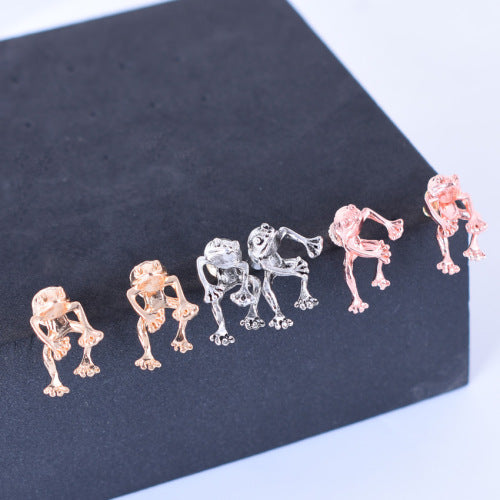 Retro Funny Frog Women Earrings - chicyea