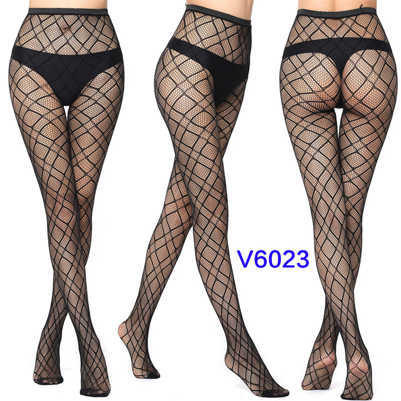 Sexy Silk Stockings Fishnet Eyes Jacquard Stockings Pantyhose - chicyea