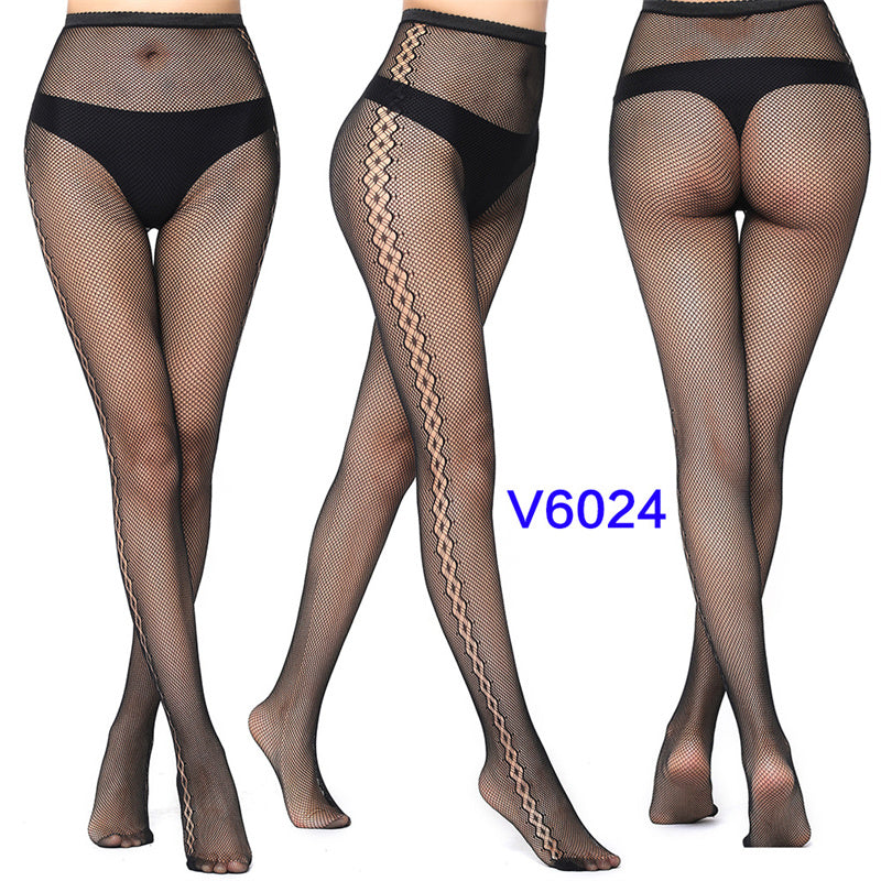 Sexy Silk Stockings Fishnet Eyes Jacquard Stockings Pantyhose - chicyea