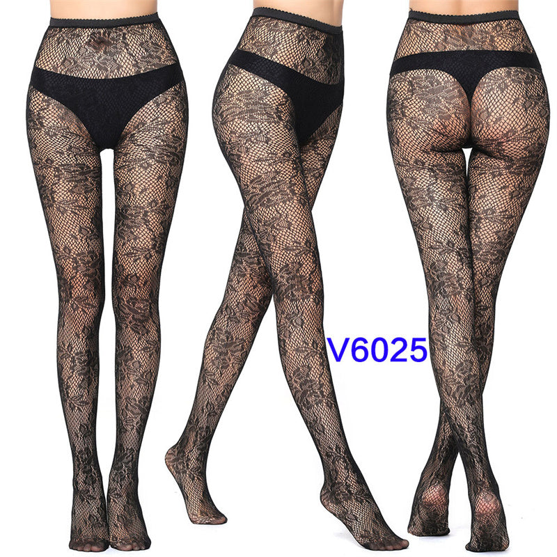Sexy Silk Stockings Fishnet Eyes Jacquard Stockings Pantyhose - chicyea