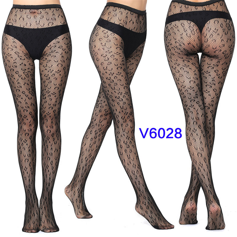 Sexy Silk Stockings Fishnet Eyes Jacquard Stockings Pantyhose - chicyea