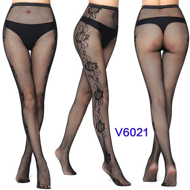Sexy Silk Stockings Fishnet Eyes Jacquard Stockings Pantyhose - chicyea