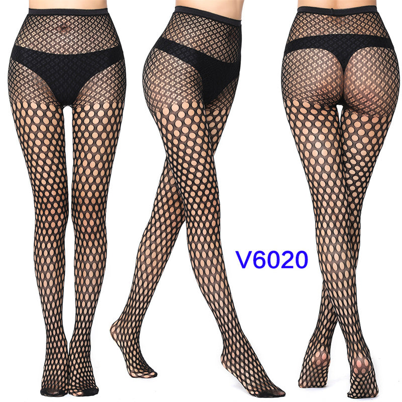 Sexy Silk Stockings Fishnet Eyes Jacquard Stockings Pantyhose - chicyea