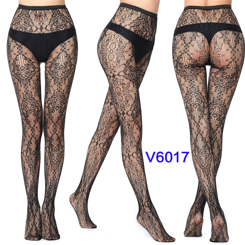 Sexy Silk Stockings Fishnet Eyes Jacquard Stockings Pantyhose - chicyea