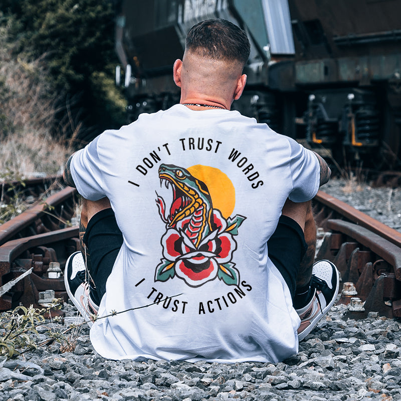 Uprandy I Don'T Trust Words Snake Printed T-Shirt - chicyea
