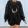 Neojana Sun Moon Print Women Cozy Plus Sweatshirt - chicyea