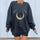 Neojana Sun Moon Print Women Cozy Plus Sweatshirt - chicyea