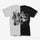 Uprandy Skull Art Printed Black And White T-Shirt - chicyea