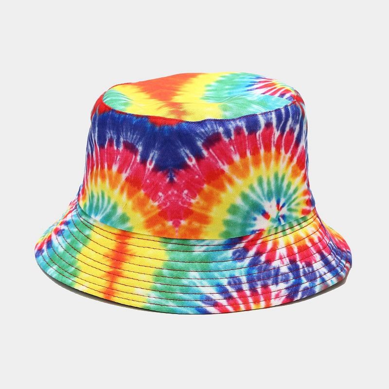 Korean Style Double Sided Tie Dye Color Casual Basin Sunshade Hat - chicyea