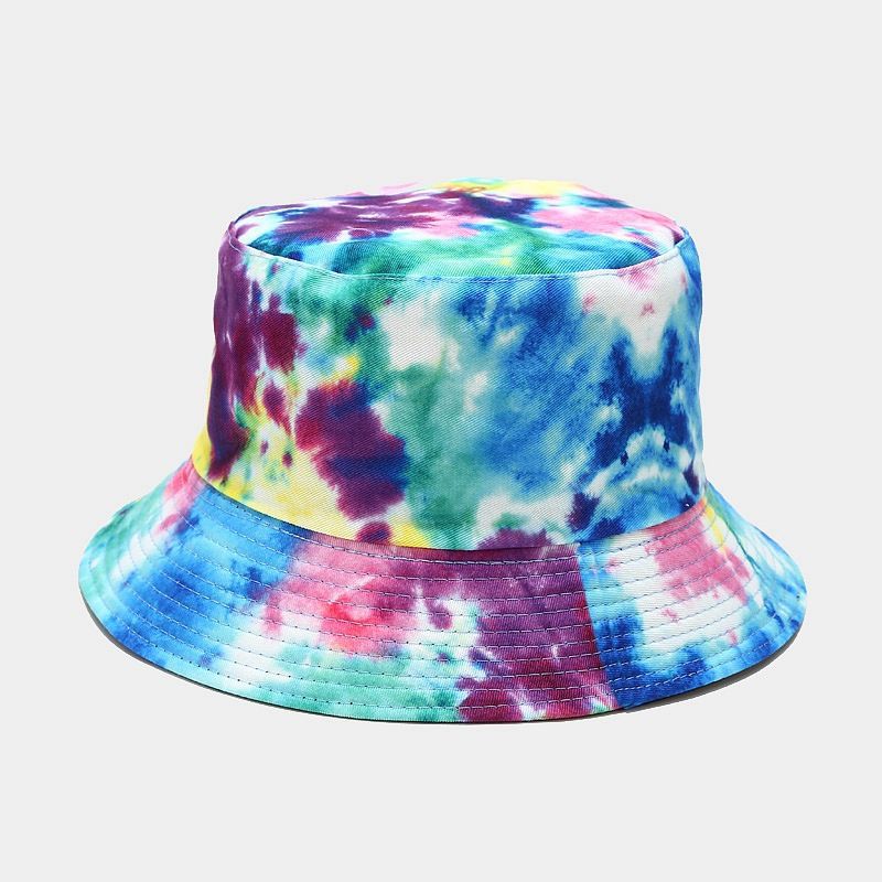 Korean Style Double Sided Tie Dye Color Casual Basin Sunshade Hat - chicyea