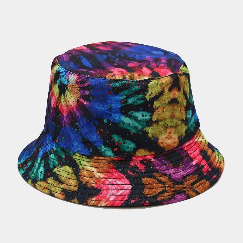 Korean Style Double Sided Tie Dye Color Casual Basin Sunshade Hat - chicyea