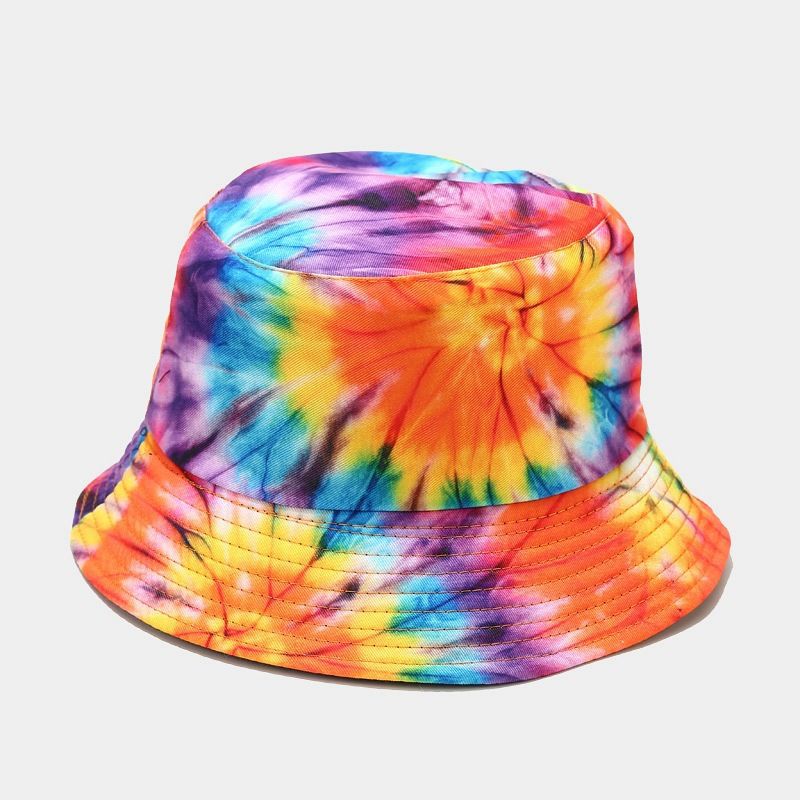 Korean Style Double Sided Tie Dye Color Casual Basin Sunshade Hat - chicyea