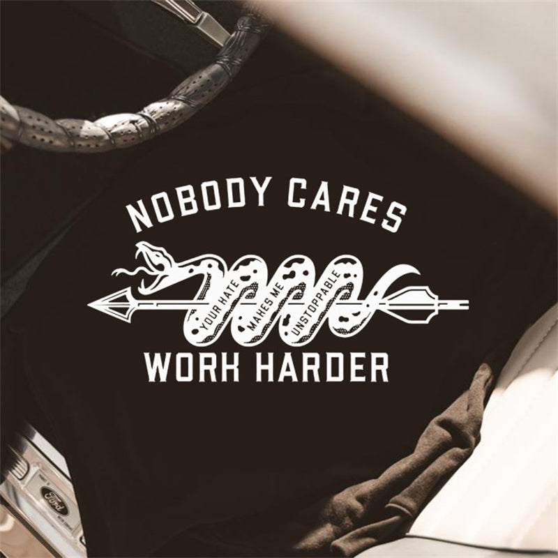 Uprandy Nobody Cares Work Harder Snake Printed Sweatshirt - chicyea