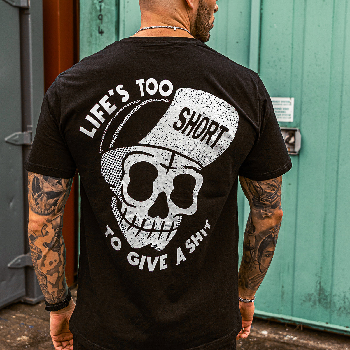 Uprandy Life Too Short To Give A Shit Skull Printed Men Casual T-Shirt - chicyea