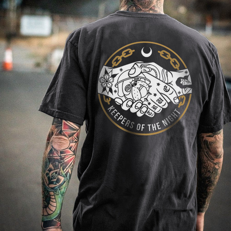 Cloeinc Keepers Of The Night Printed Men Casual T-Shirt - chicyea
