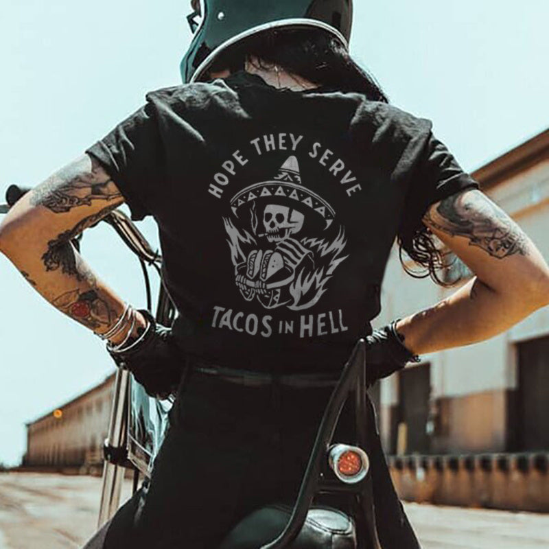 Uprandy Hope They Serve Skull Graphic Women T-Shirt - chicyea