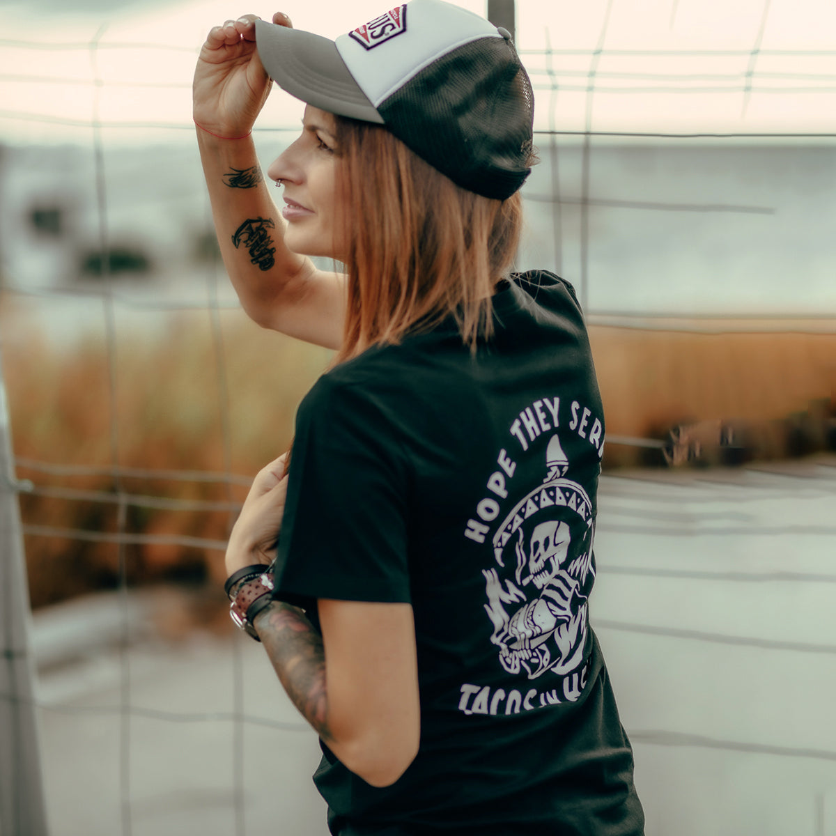 Uprandy Hope They Serve Skull Graphic Women T-Shirt - chicyea