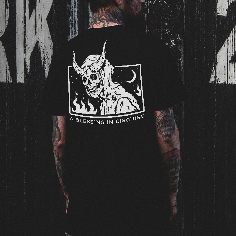 Cloeinc Horned Devil A Blessing In Disguise Printed T-Shirt - chicyea
