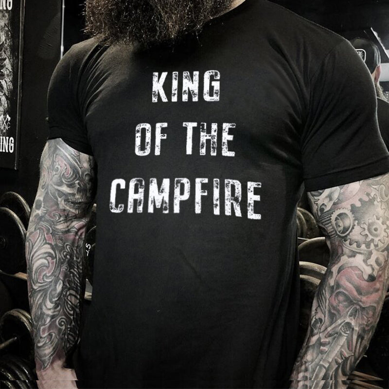 Livereid King Of The Campfire Letter T-Shirt - chicyea