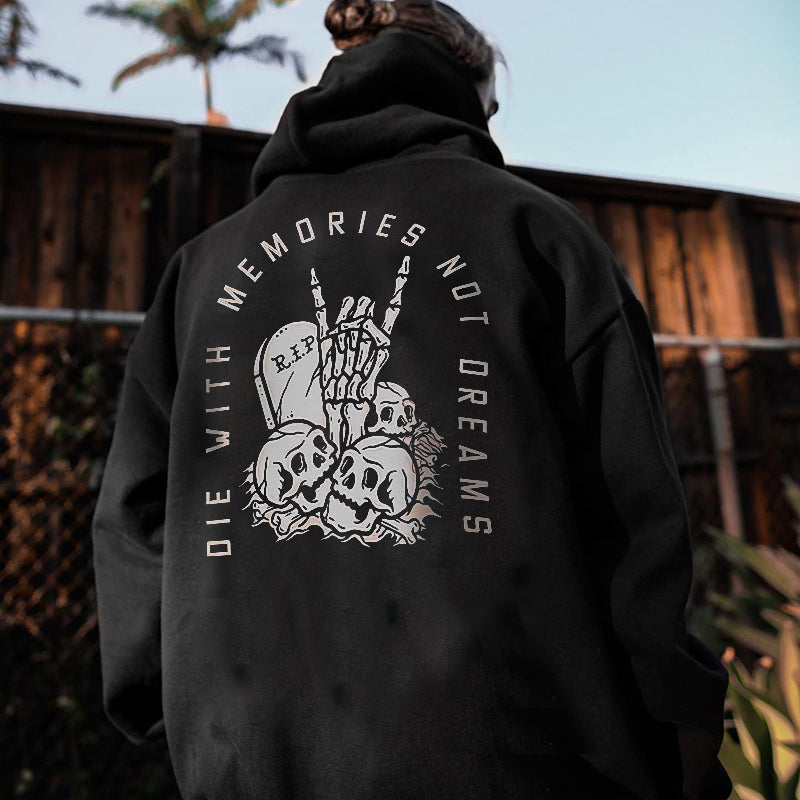 Uprandy Stylish Die With Memories Not Dreams Printed Men Hoodie - chicyea