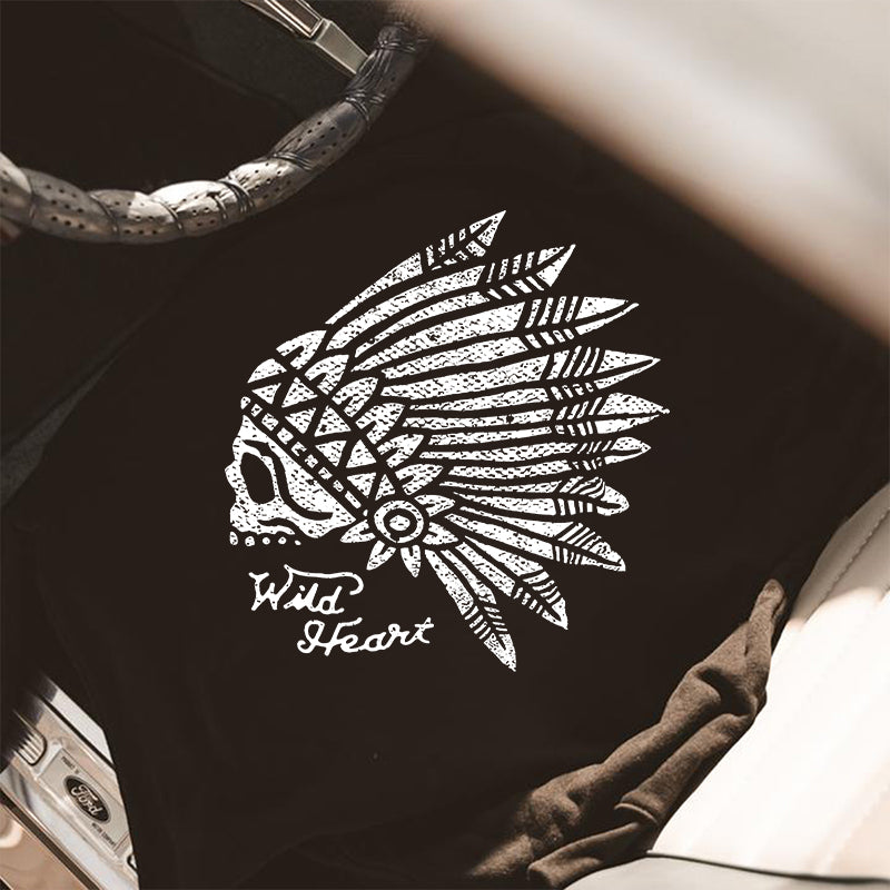 Uprandy Indian Headdress Letters Printed Men Hoodie - chicyea