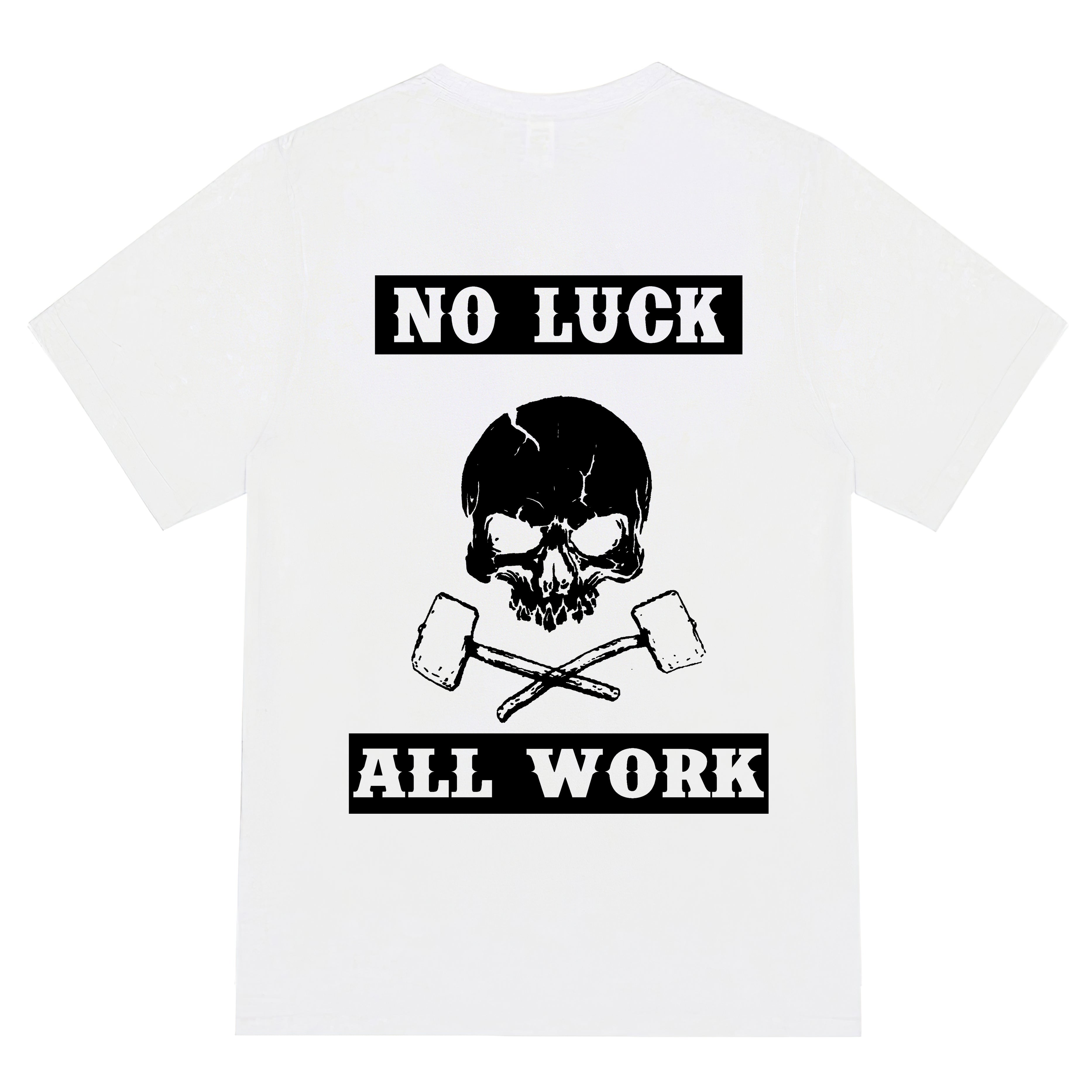 Livereid No Luck Skull Print Short Sleeve T-Shirt - chicyea