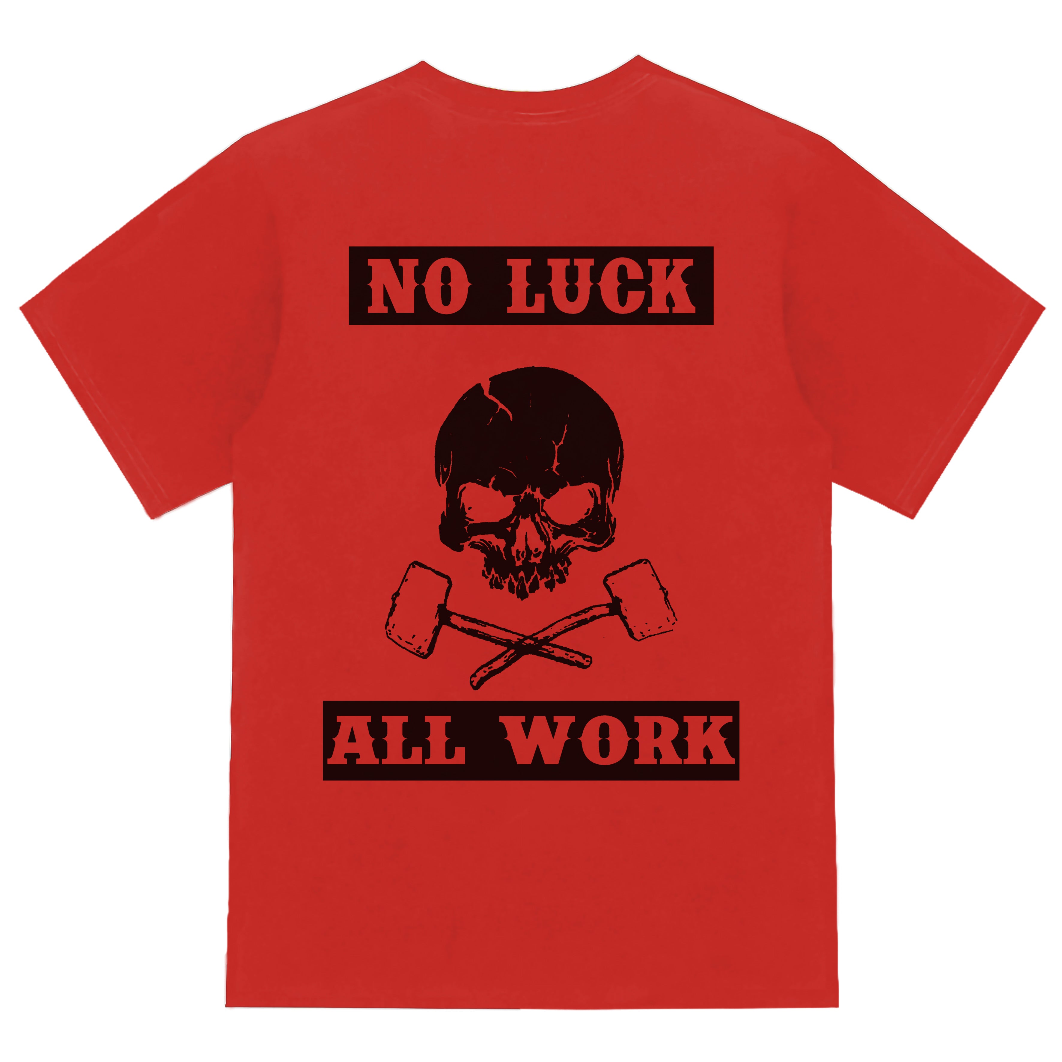 Livereid No Luck Skull Print Short Sleeve T-Shirt - chicyea